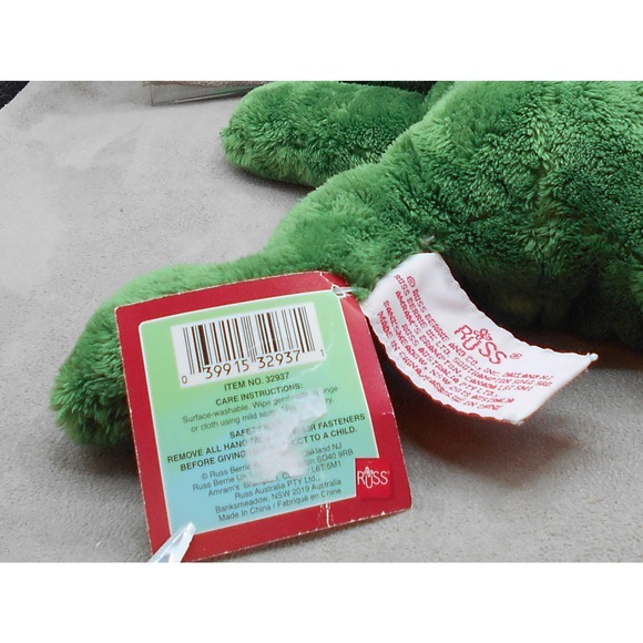 Russ Lil Peepers Christmas Frog #32937 10" Plush w/Tag Big Eyes Rare - Picture 7 of 7